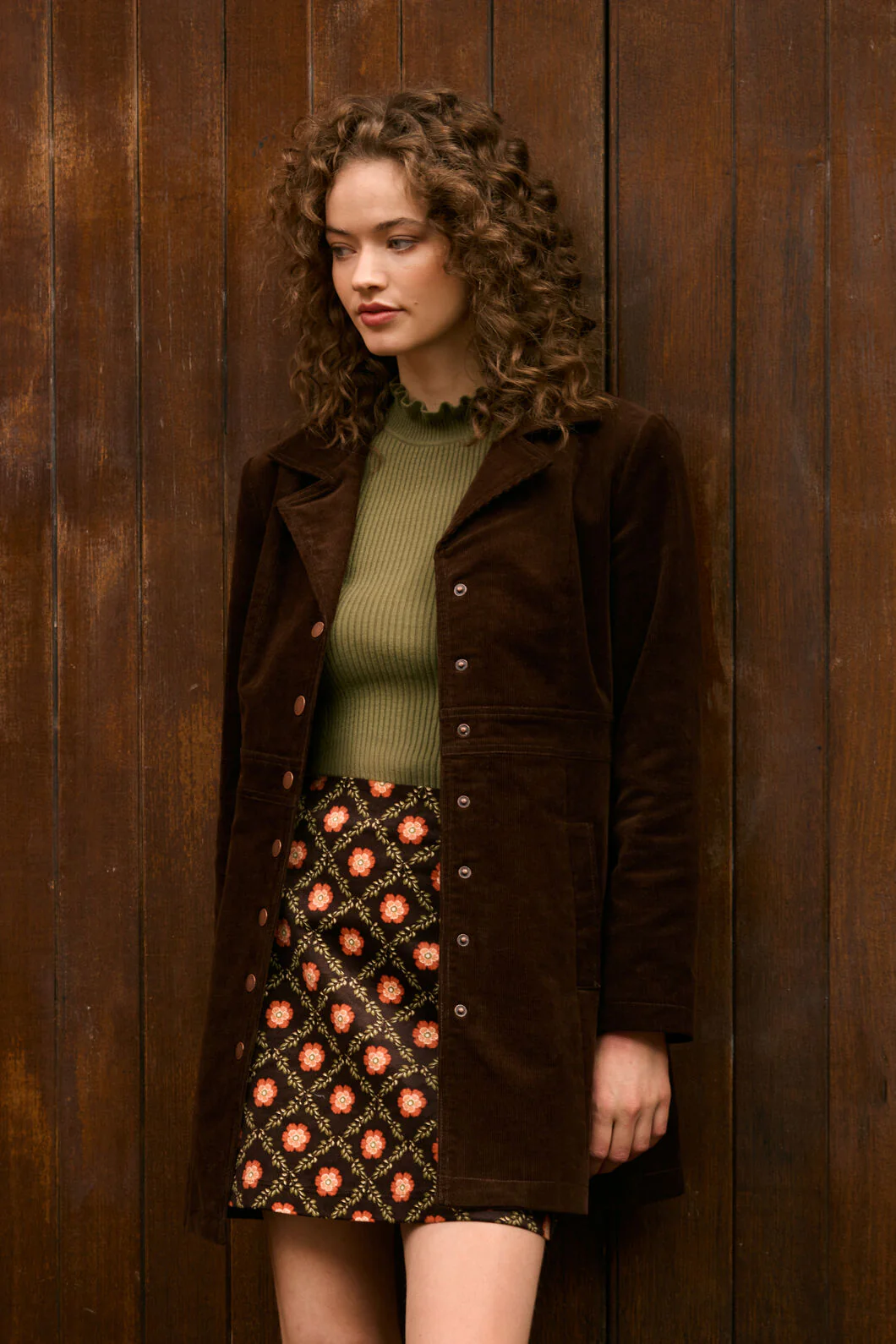 Hazel A-Line Long Cord Jacket - Image 5