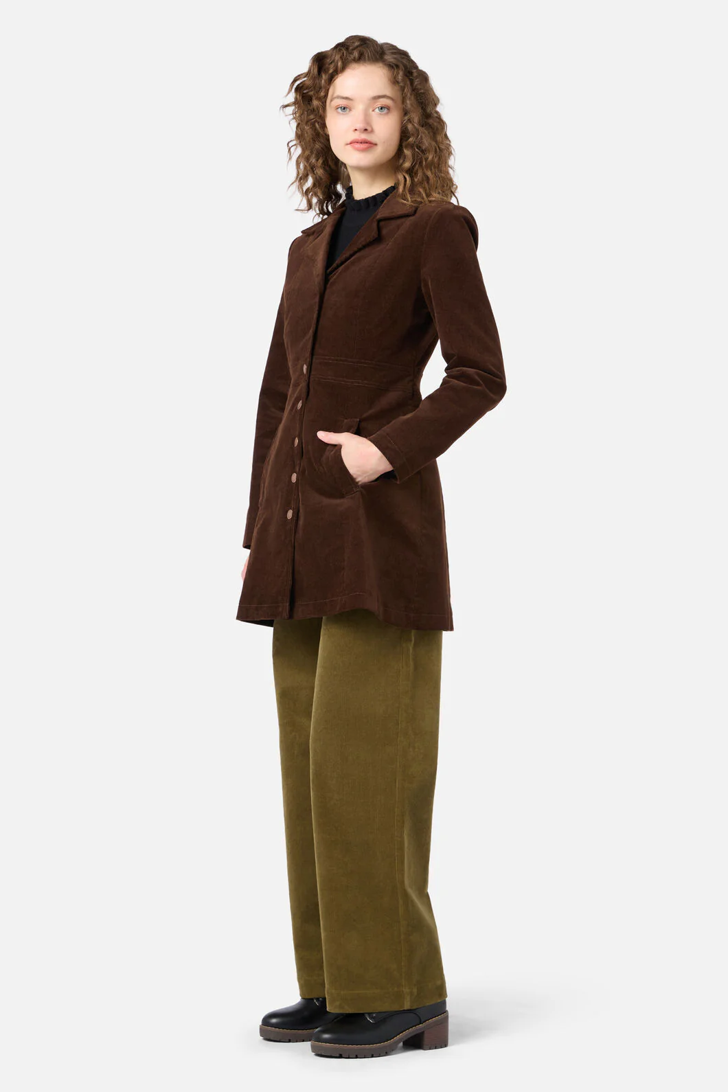 Hazel A-Line Long Cord Jacket - Image 7