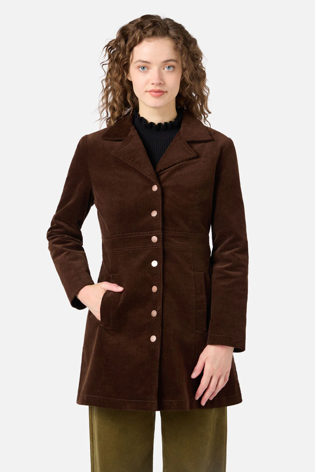 Hazel A-Line Long Cord Jacket - Image 9