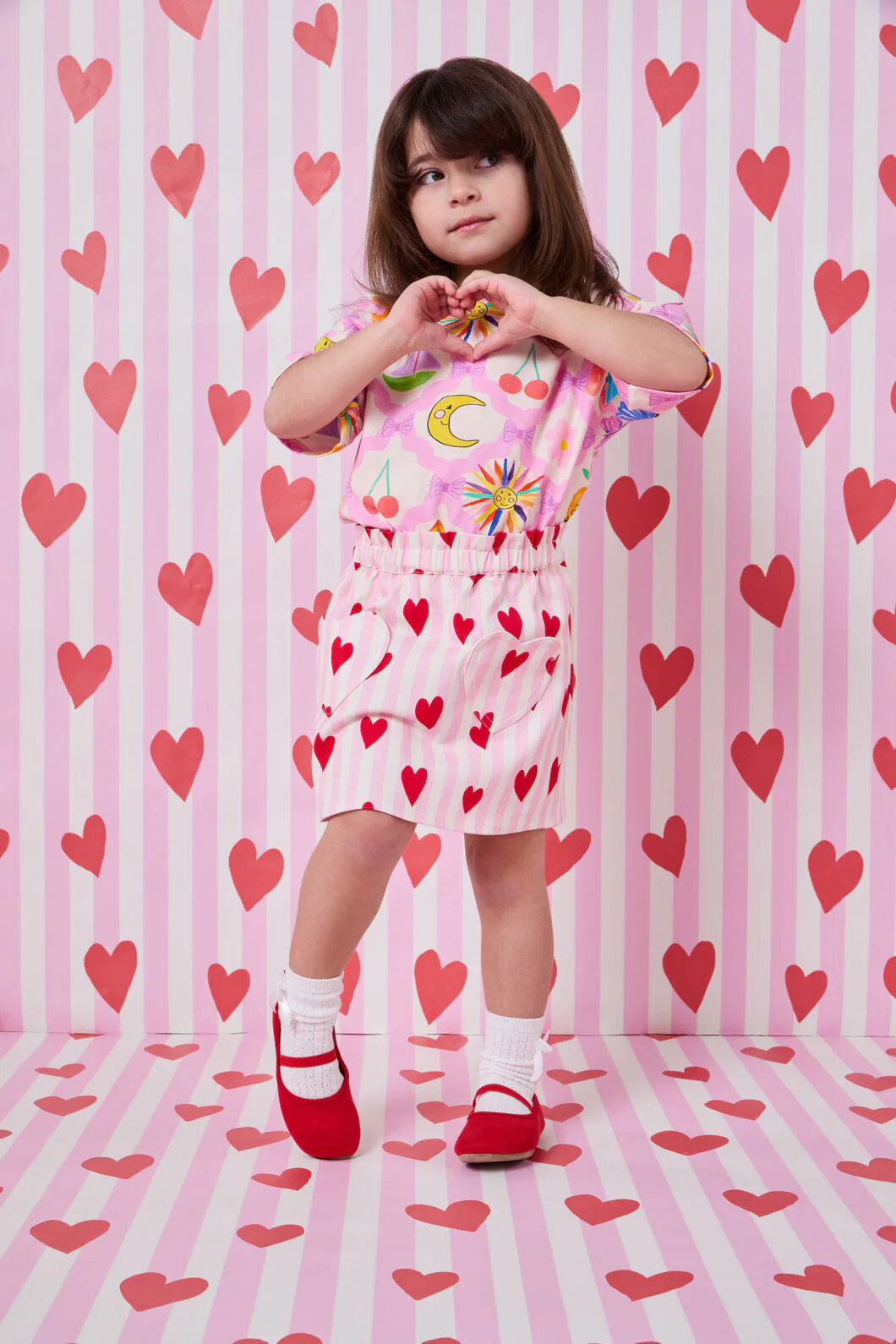 Heart Stripe Kids Skirt - Image 2