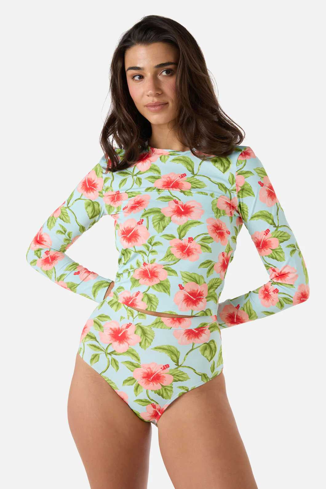 Hibiscus Rashie Swim Top