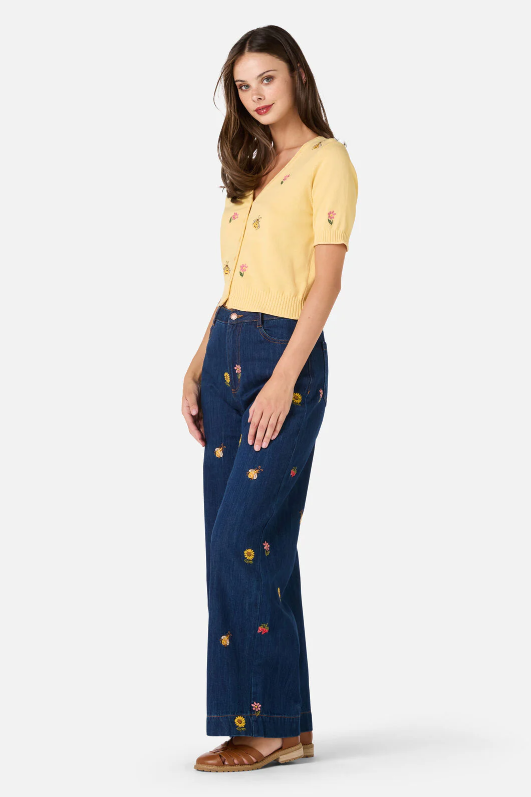Honey Embroidered Cardigan - Image 3