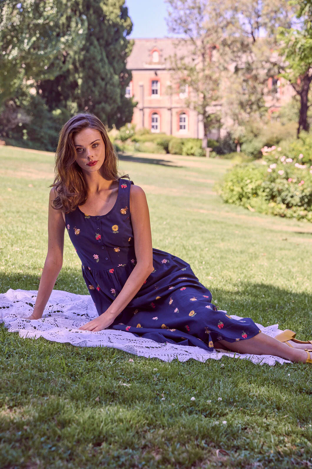 Honey Embroidered Midi Dress - Image 2