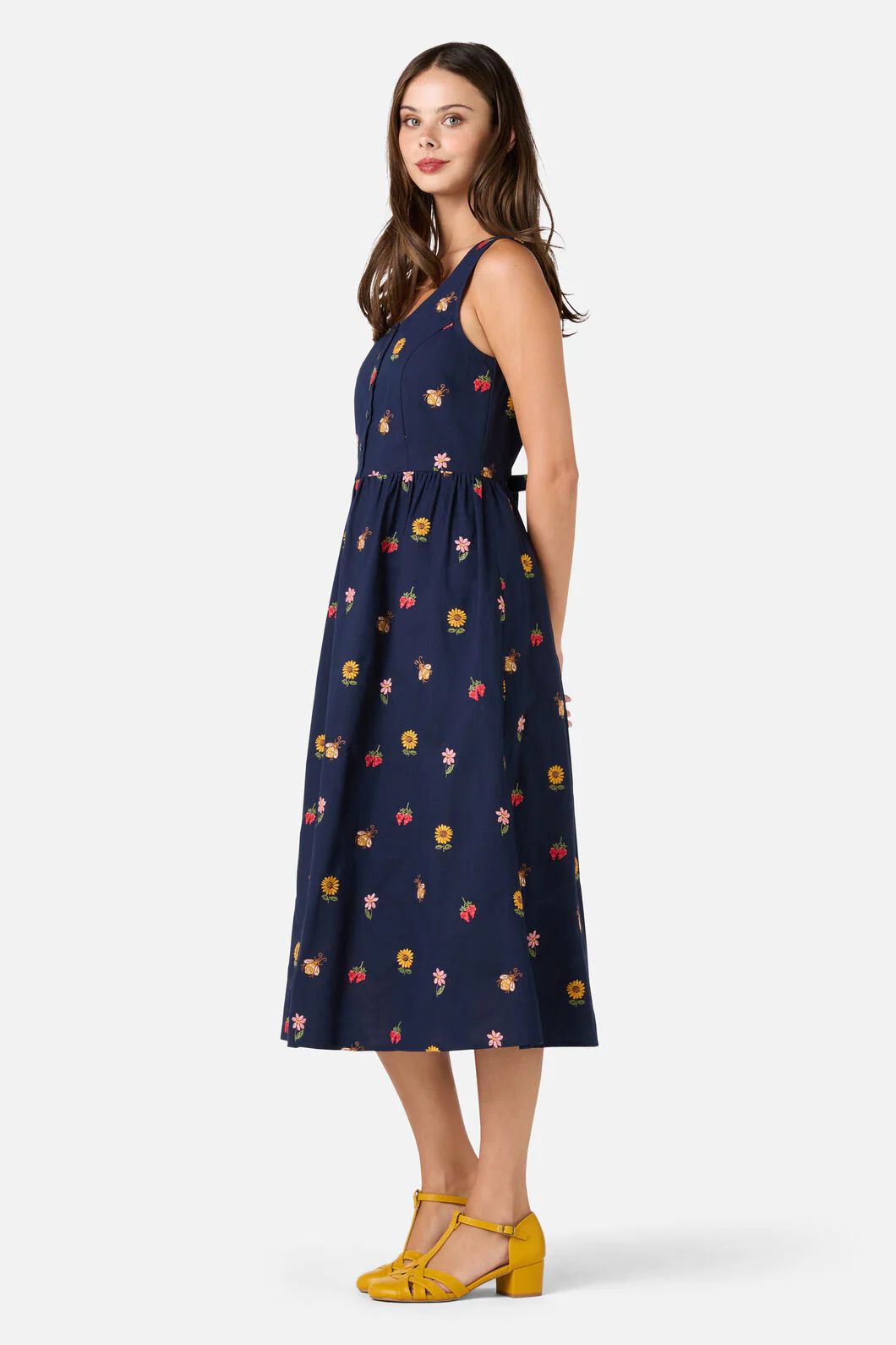 Honey Embroidered Midi Dress - Image 3