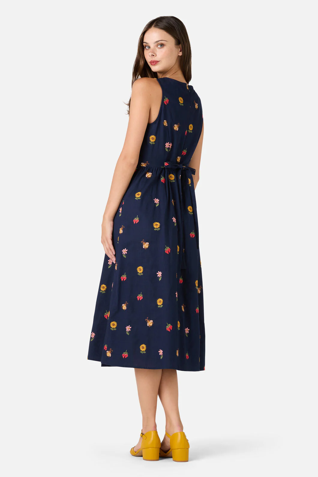 Honey Embroidered Midi Dress - Image 4