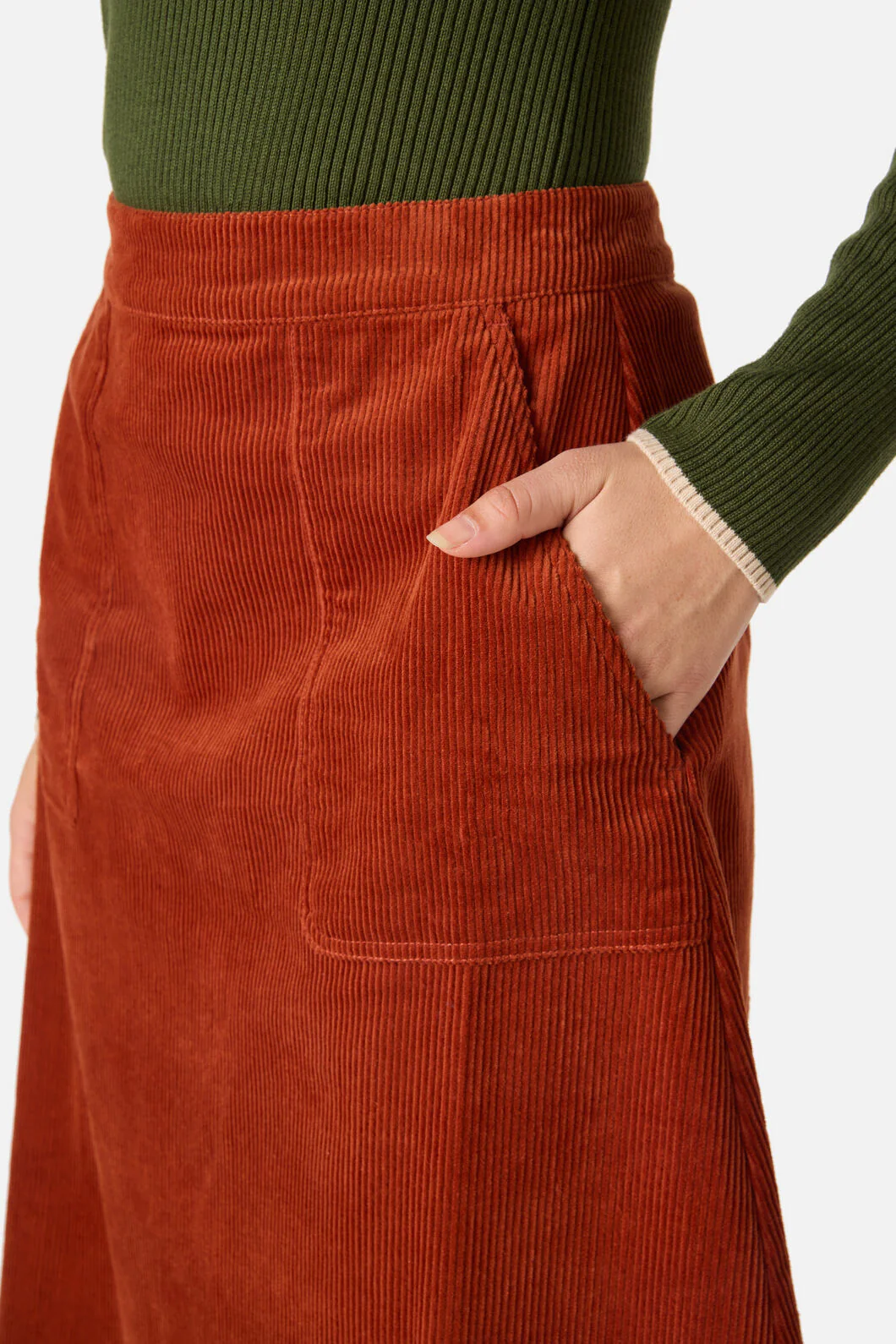 Jamie Cord Midi Skirt - Image 11