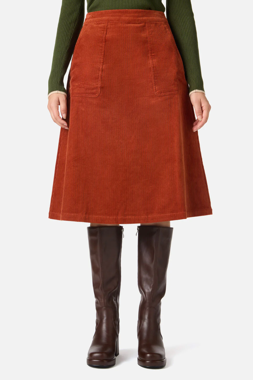 Jamie Cord Midi Skirt - Image 7