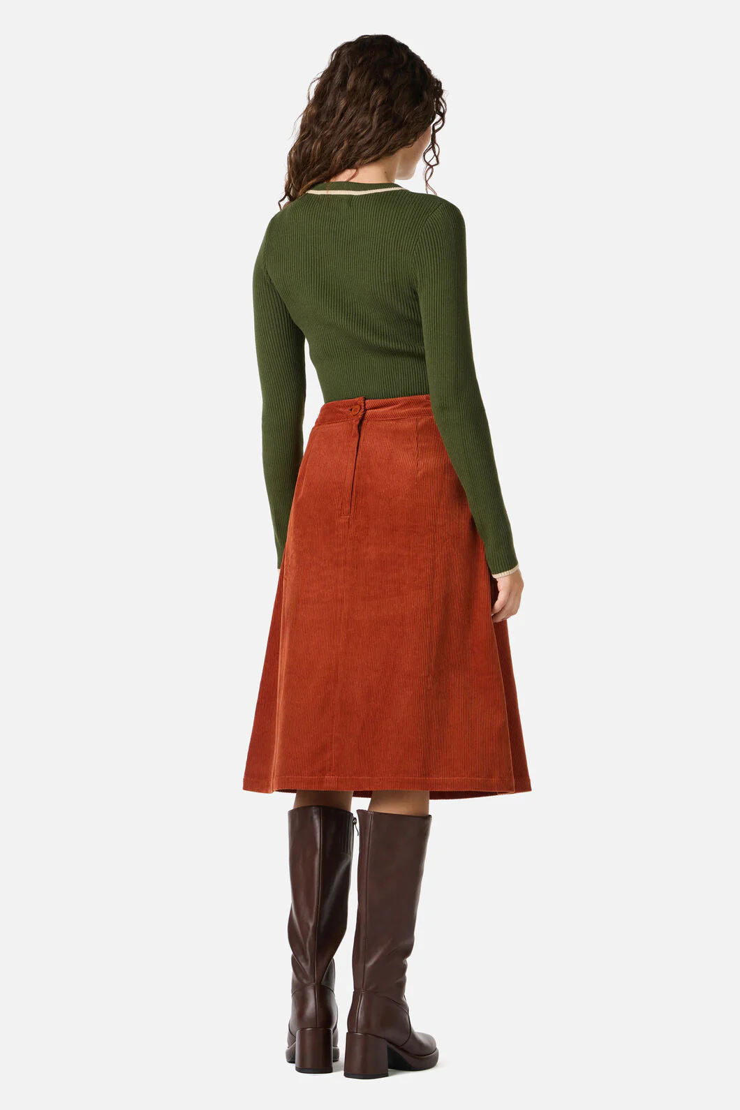 Jamie Cord Midi Skirt - Image 9