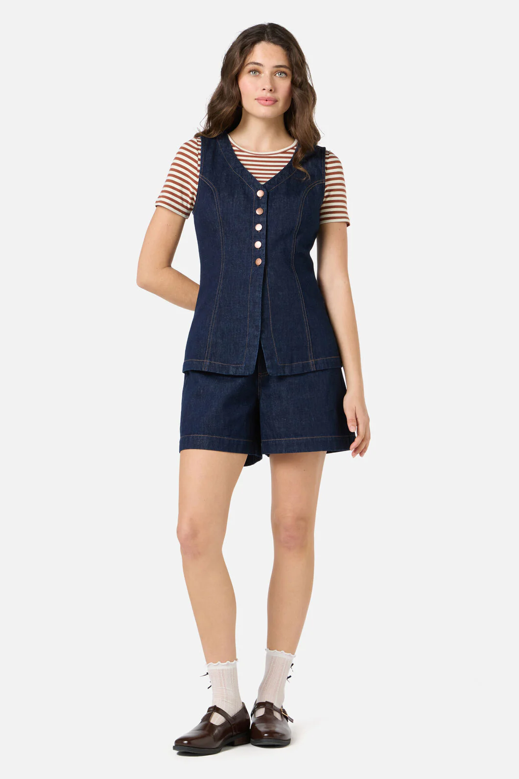 Jillian Long Denim Vest - Image 2