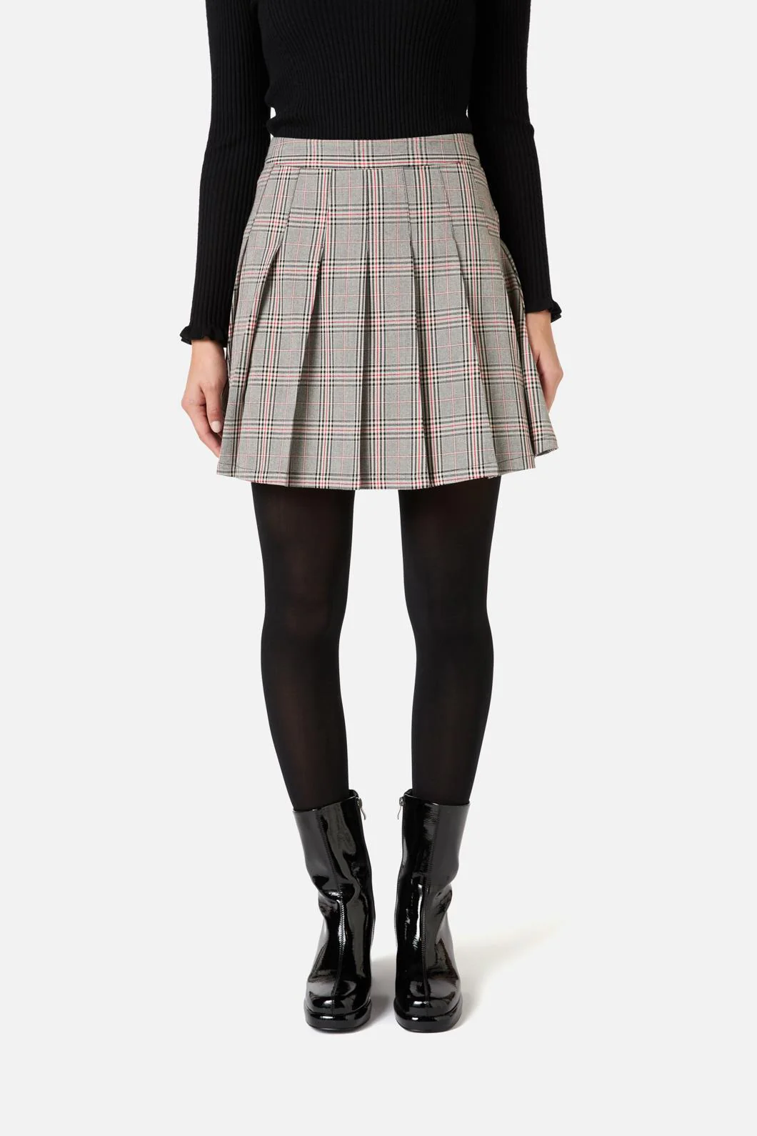 Joe Check Pleated Mini Skirt - Image 3