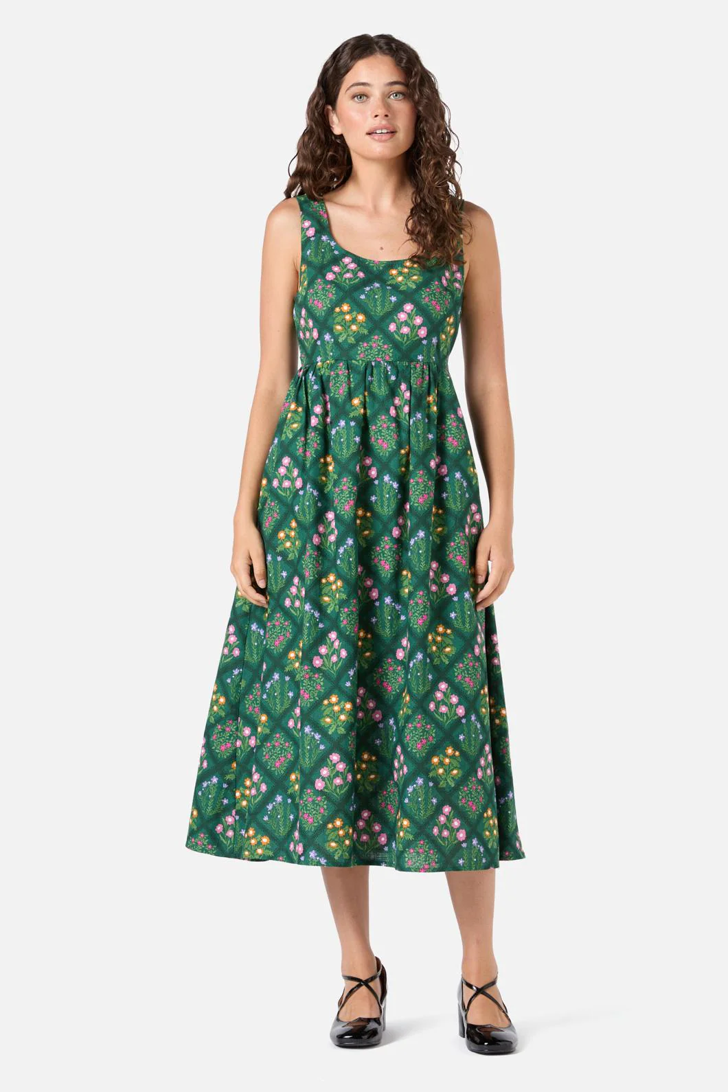 Lattice Floral Midi Dress - Image 2
