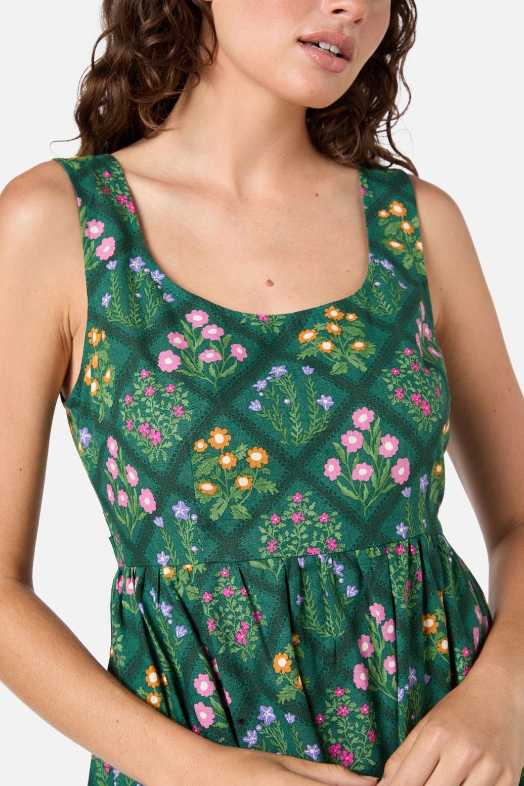 Lattice Floral Midi Dress - Image 6