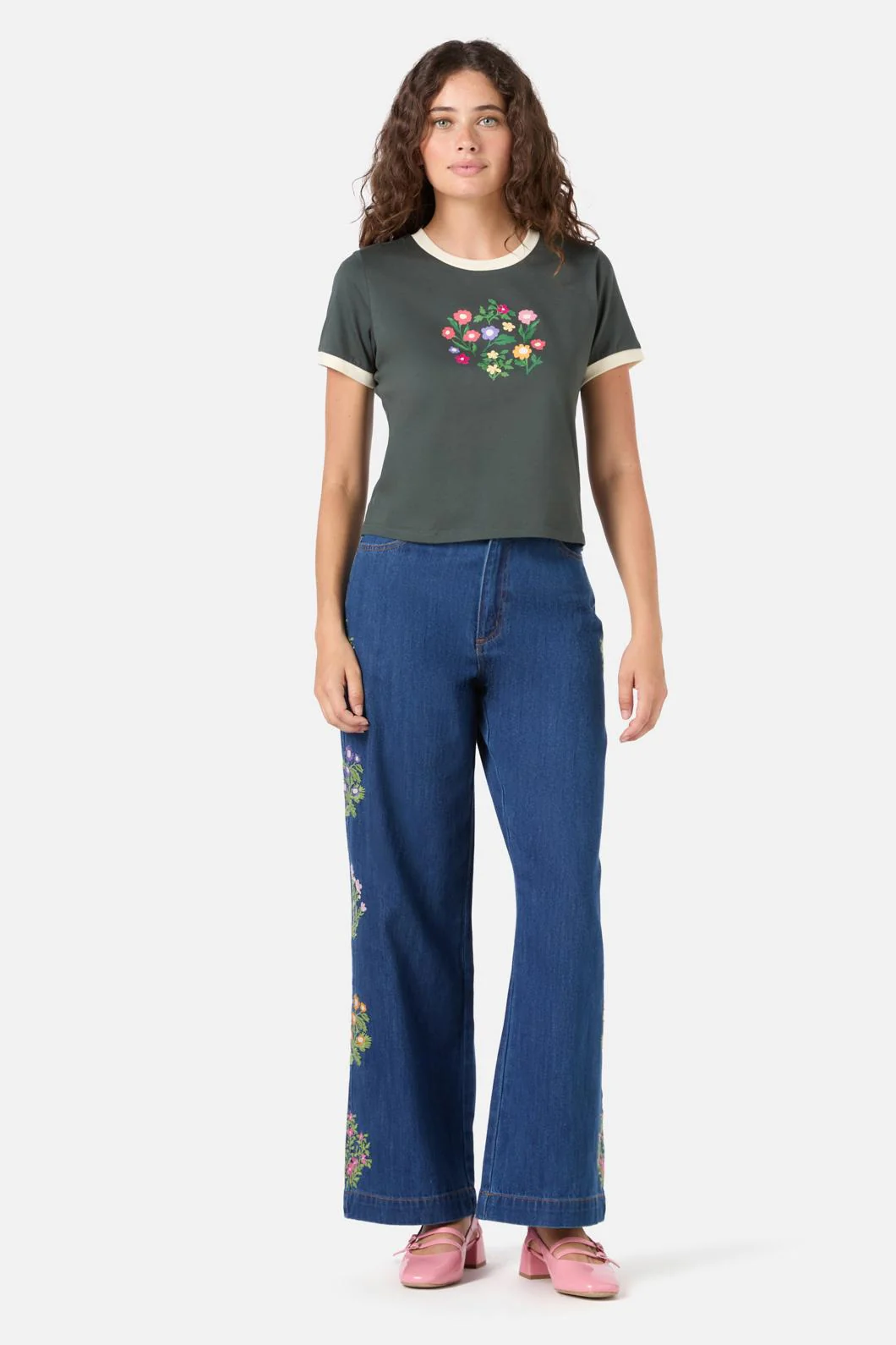 Lattice Flower Baby Tee - Image 2