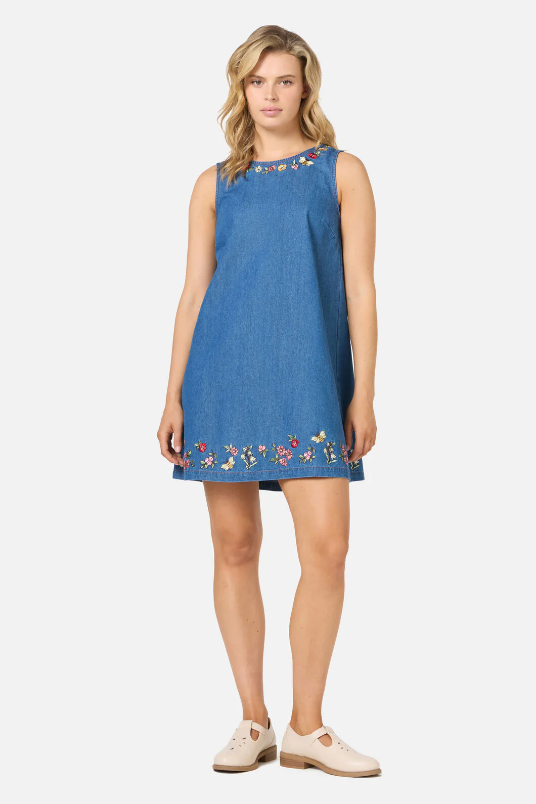 Libby Bee Denim Shift Dress - Image 2