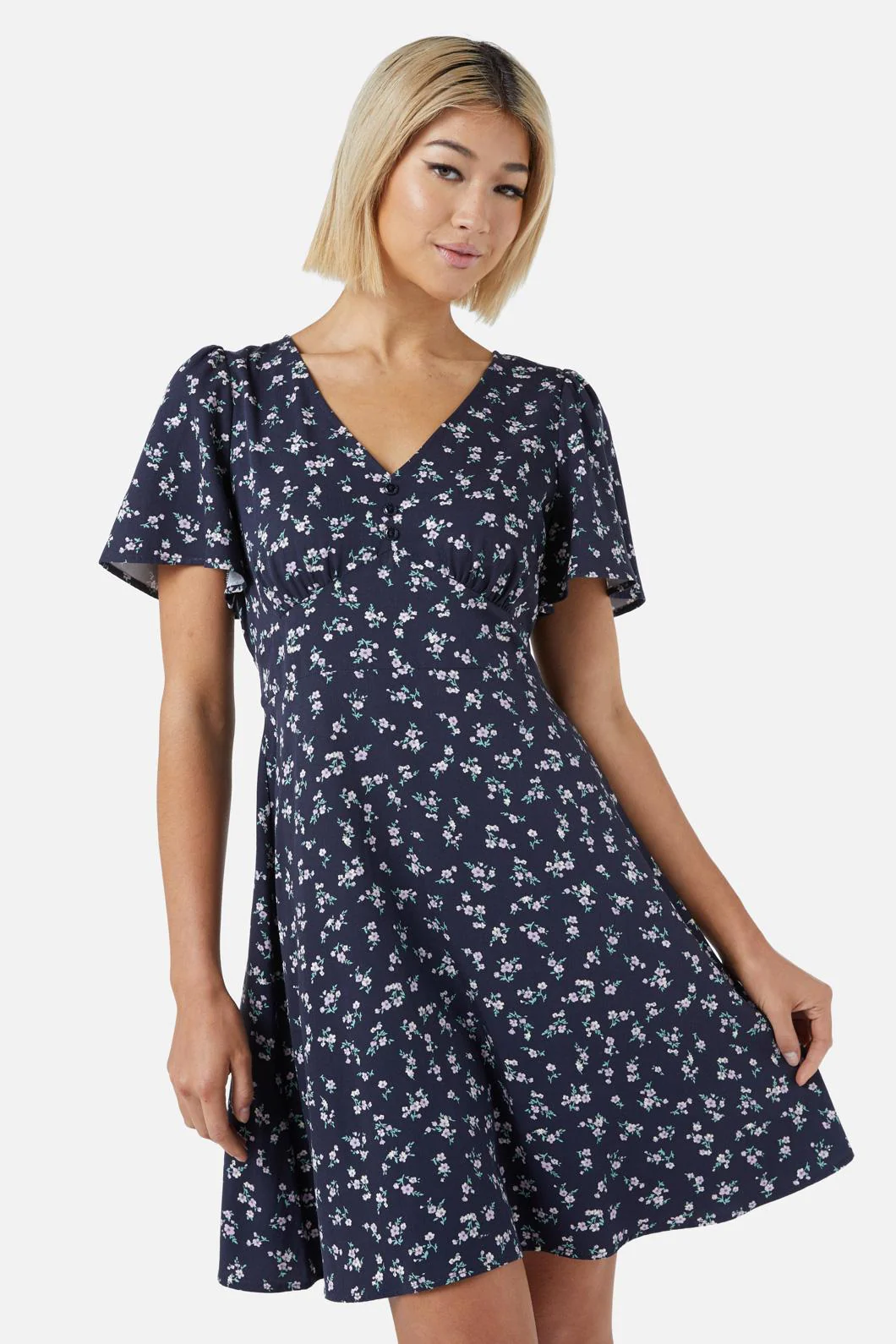 Lila Ditsy Mini Dress - Image 10
