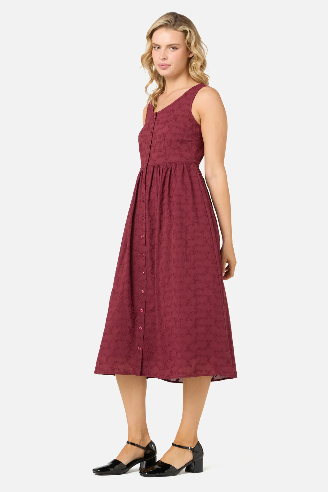 Lily Broidery Midi Dress - Image 3