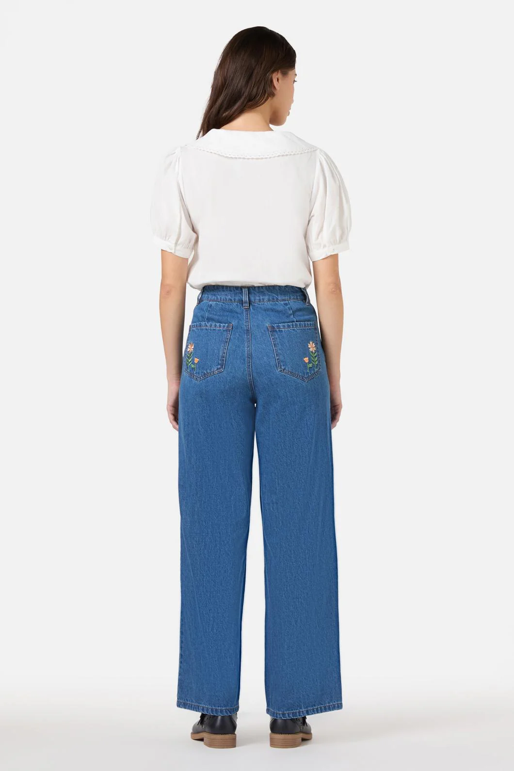 Llama Embroidered Denim Jean - Image 5