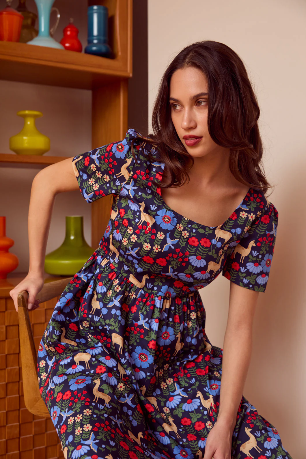 Llama Short Sleeve Dress - Image 3