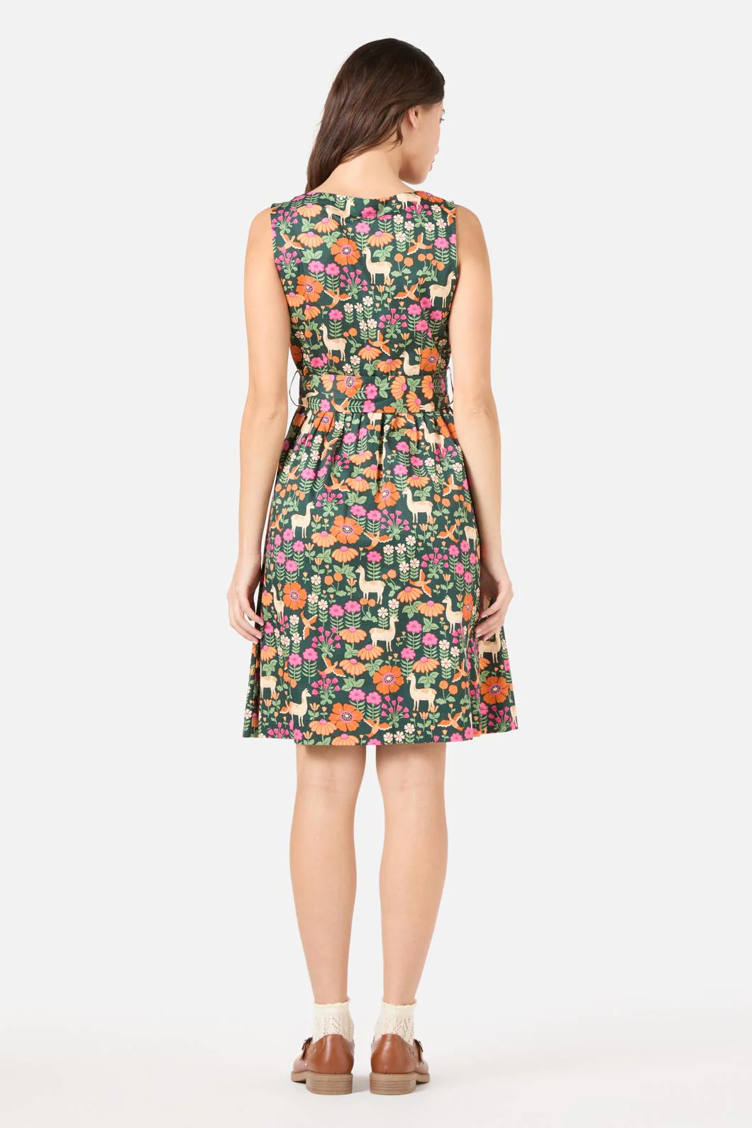 Llama V Neck Sleeveless Dress - Image 5