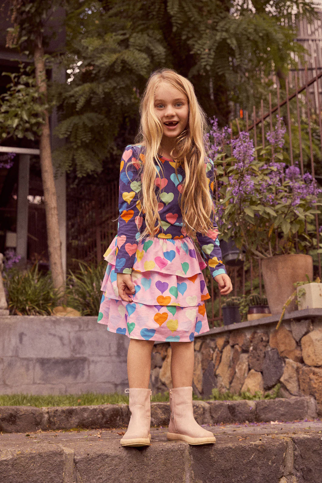 Love Heart Kids Tiered Skirt