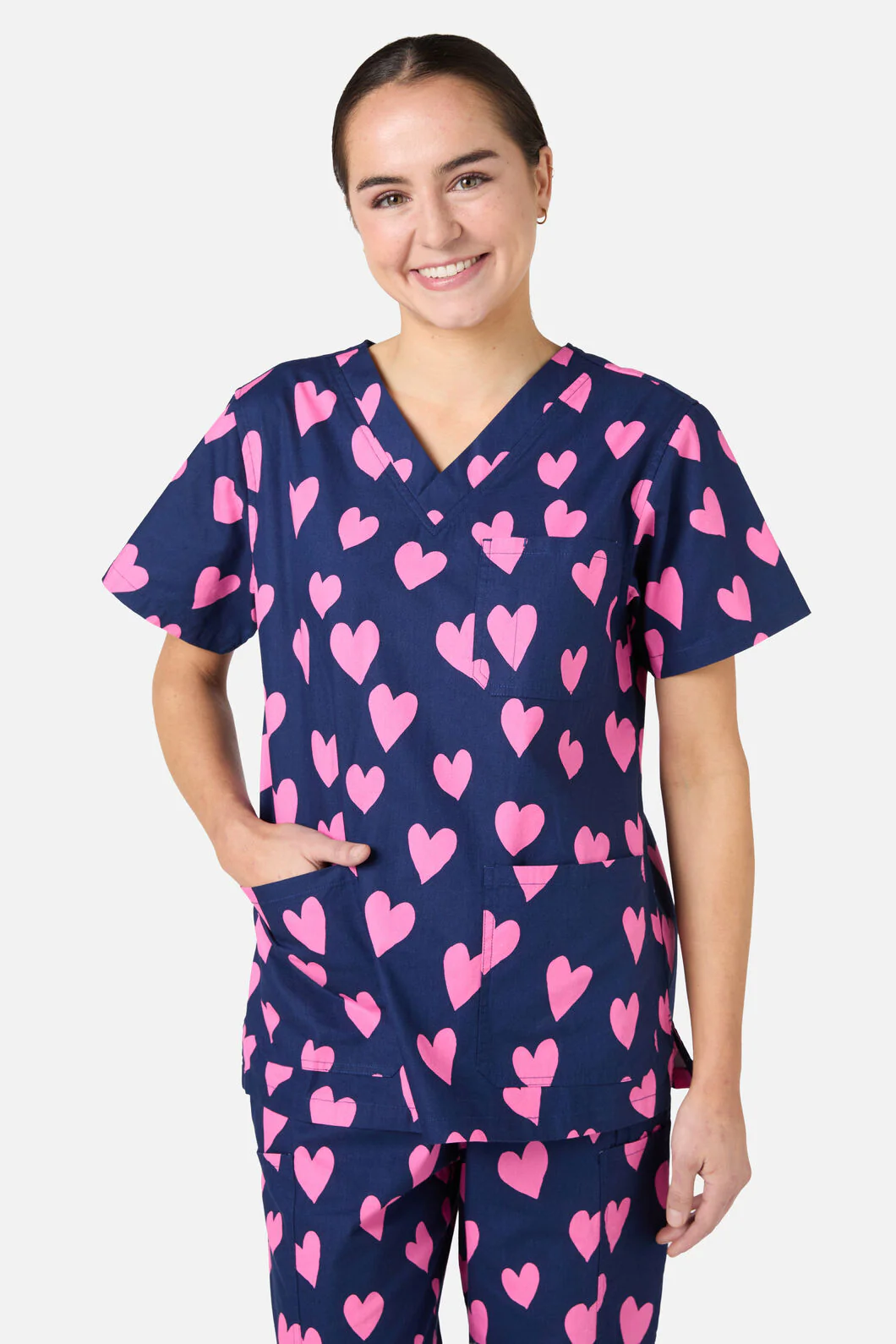 Love Hearts Navy Scrub Set - Image 3