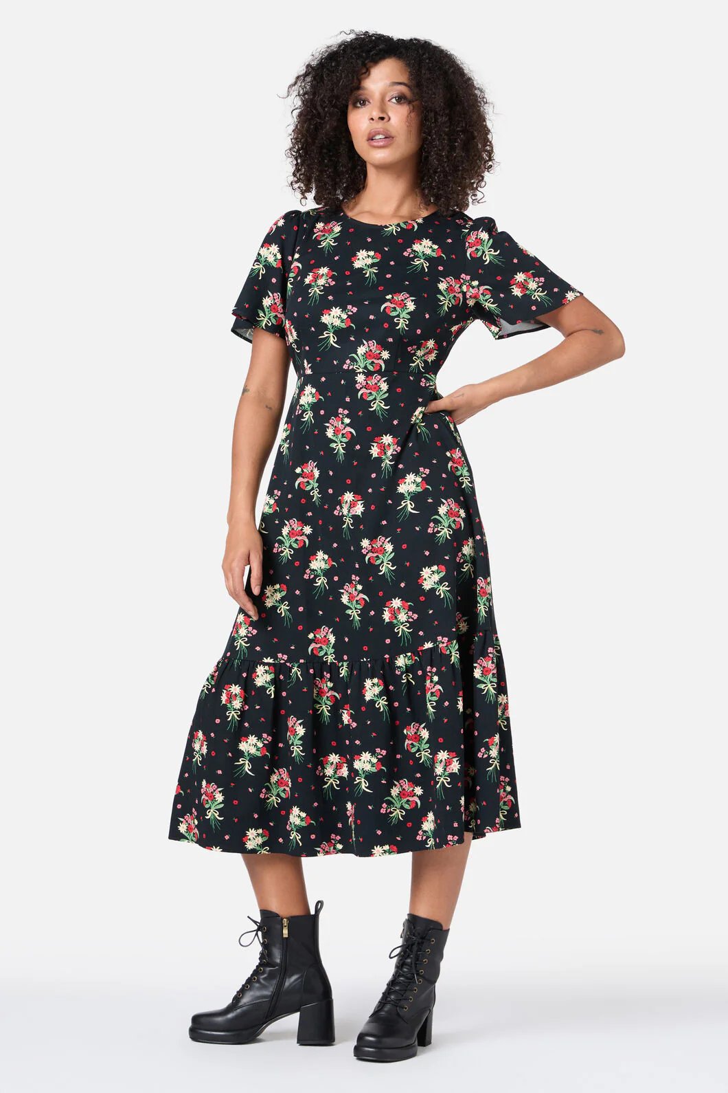 Lucia Floral Bow Dress - Image 3