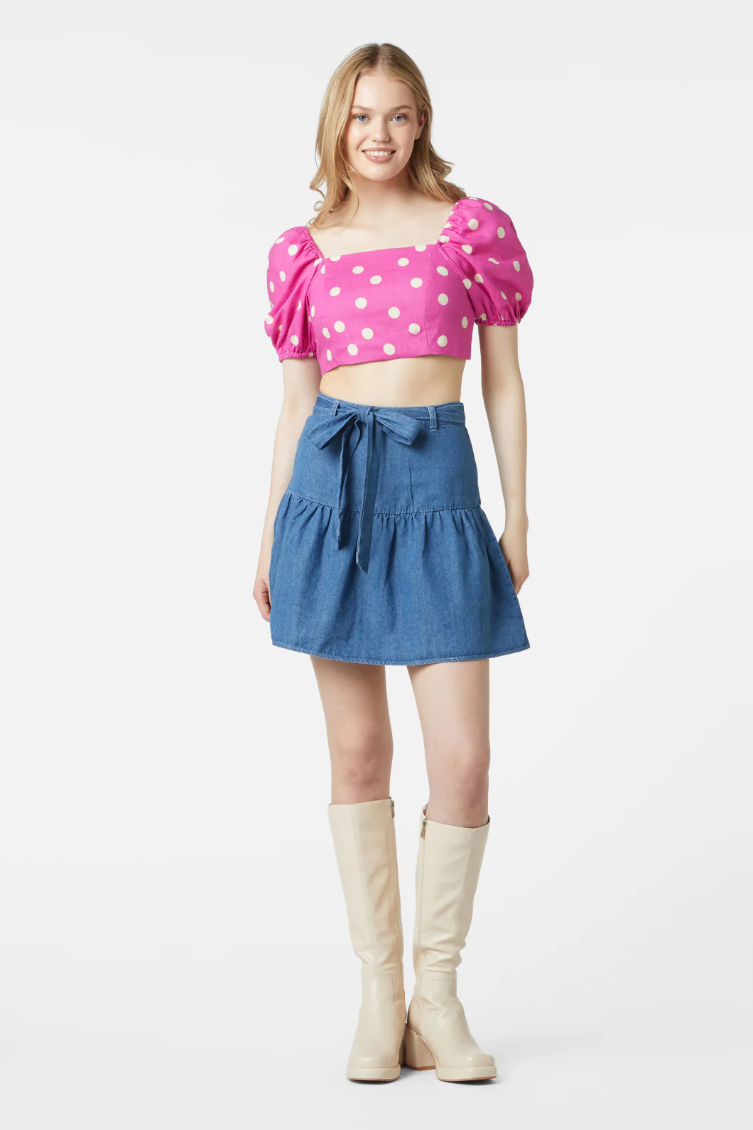 Lucy Polka Dot Crop Top - Image 2
