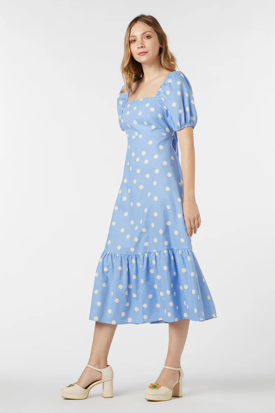 Lucy Polka Dot Midi Dress - Image 11