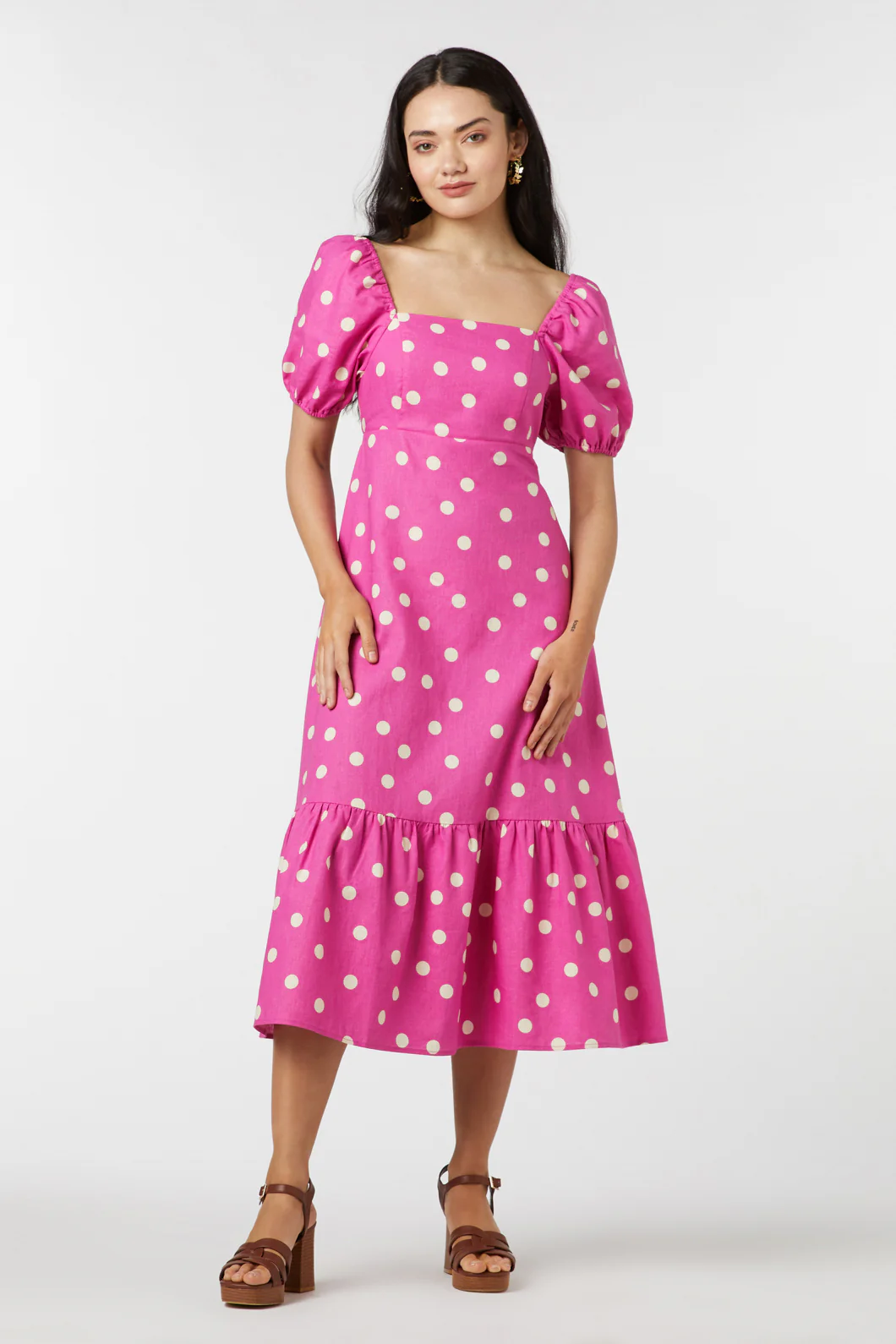 Lucy Polka Dot Midi Dress - Image 3