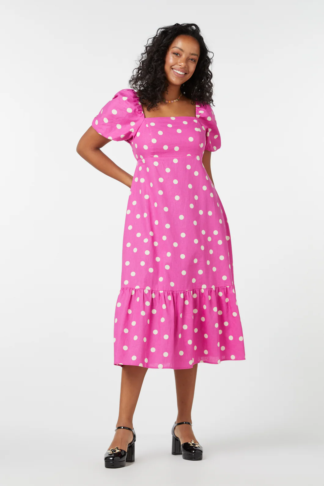 Lucy Polka Dot Midi Dress - Image 7