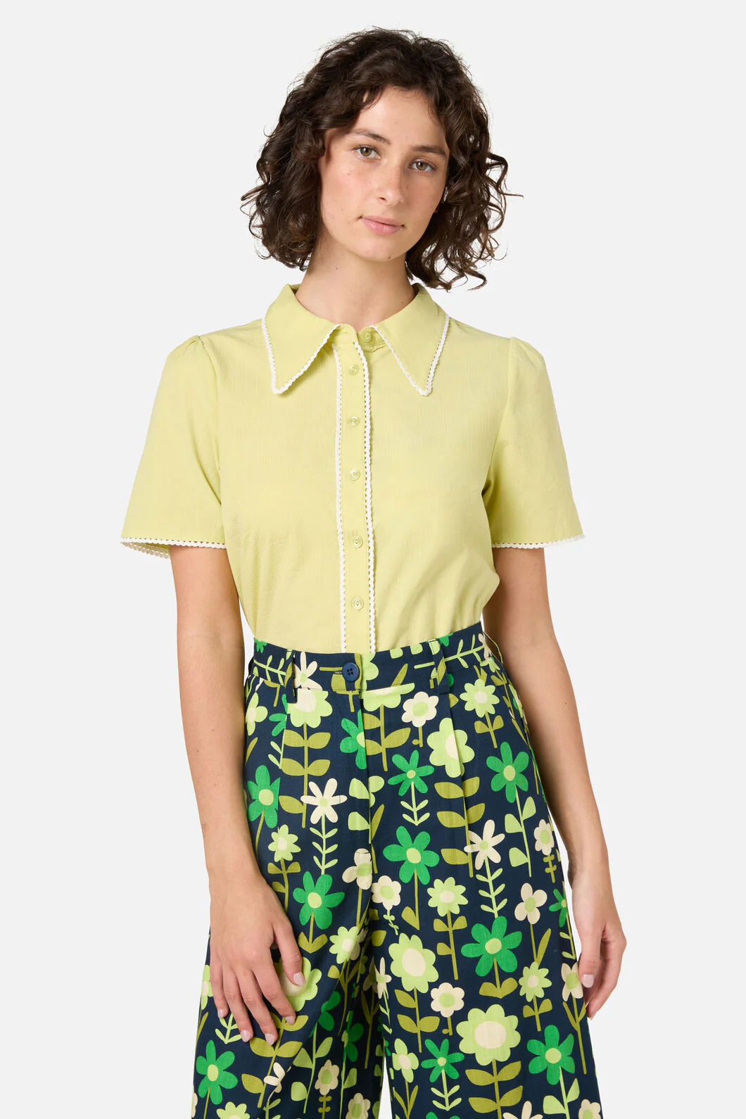 Lucy Retro Short Sleeve Blouse