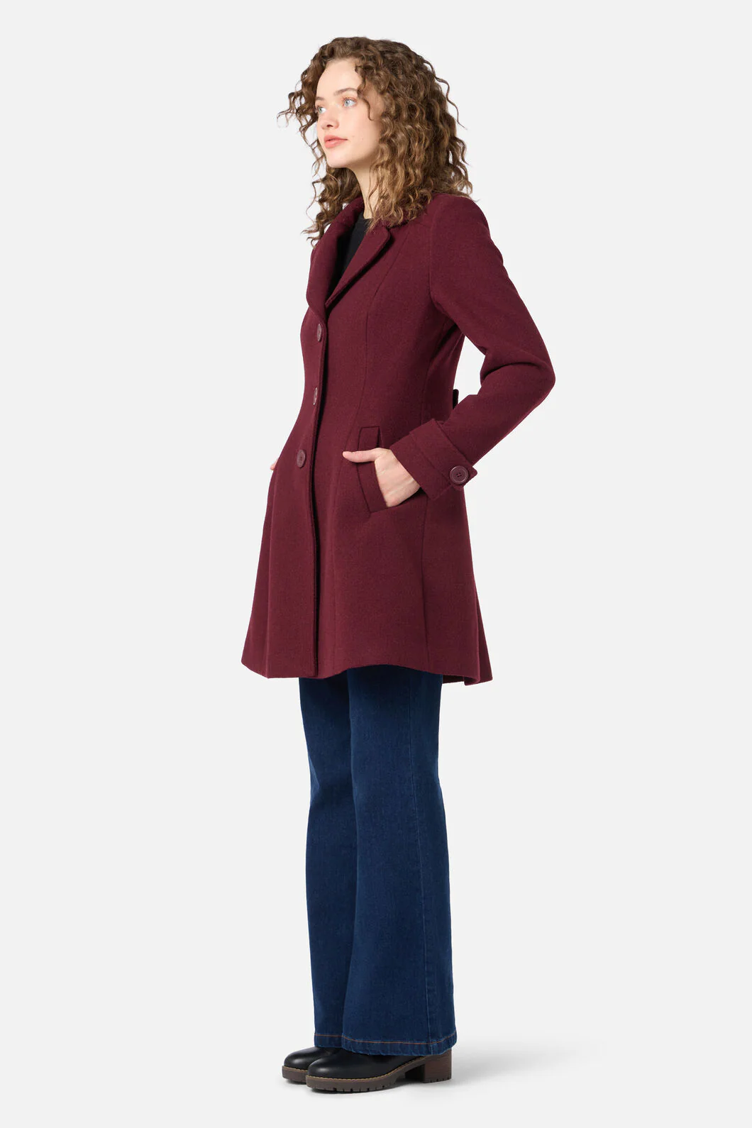 Mabel A-Line Wool Blend Coat - Image 11