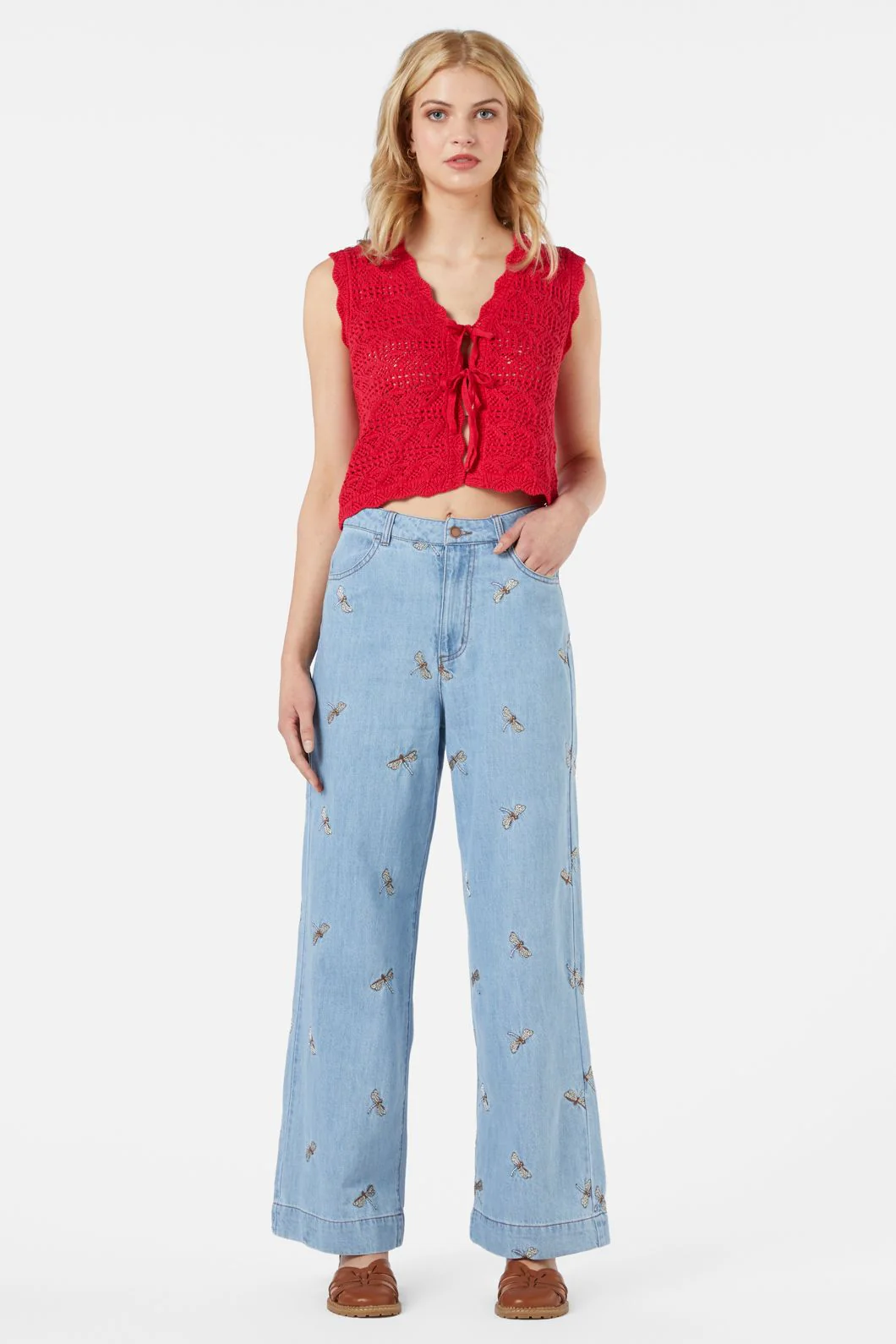 Margie Tie Front Top - Image 2