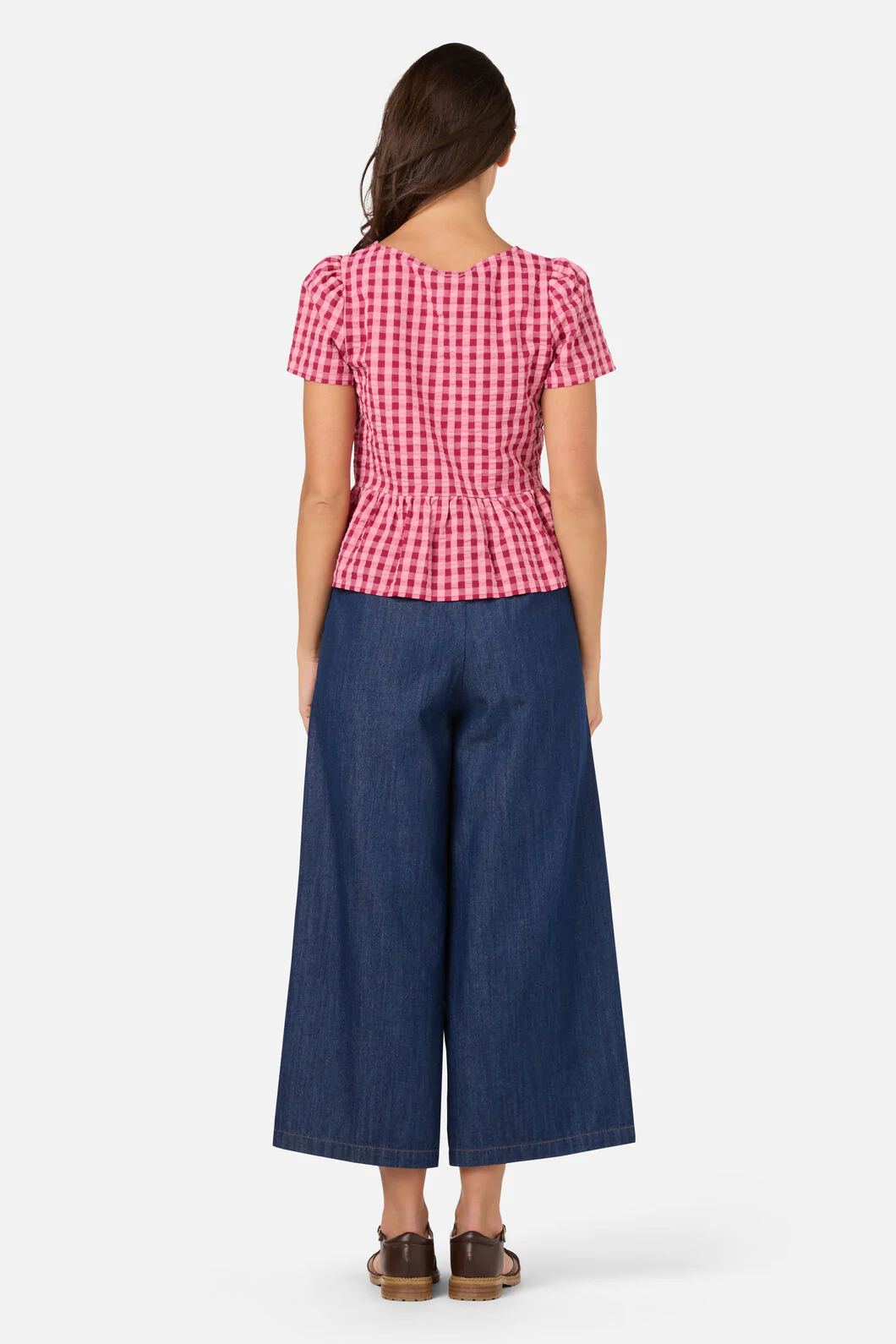 Margot Check Short Sleeve Top - Image 4