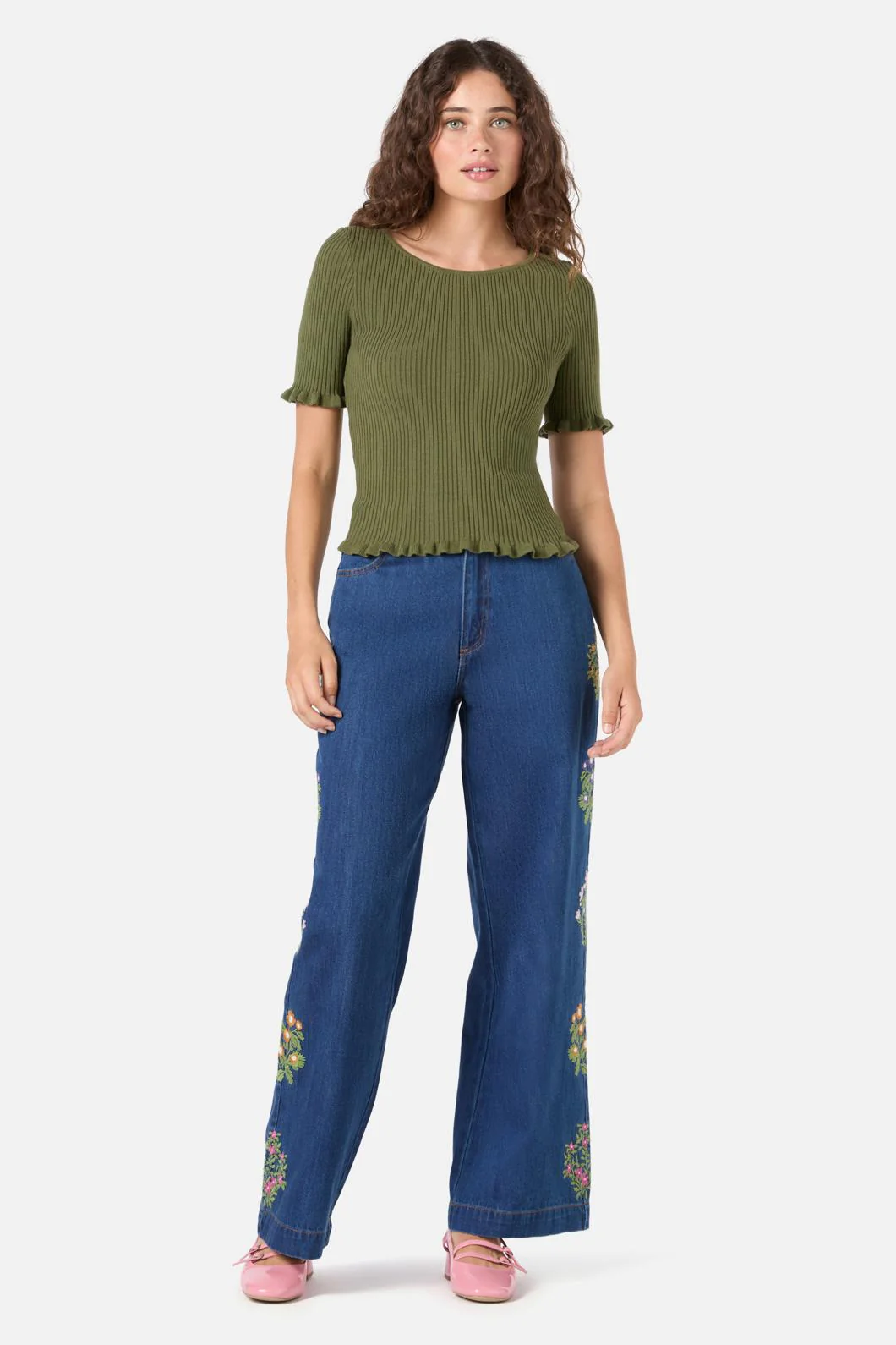 Maya Ruffle Rib Knit Top - Image 8