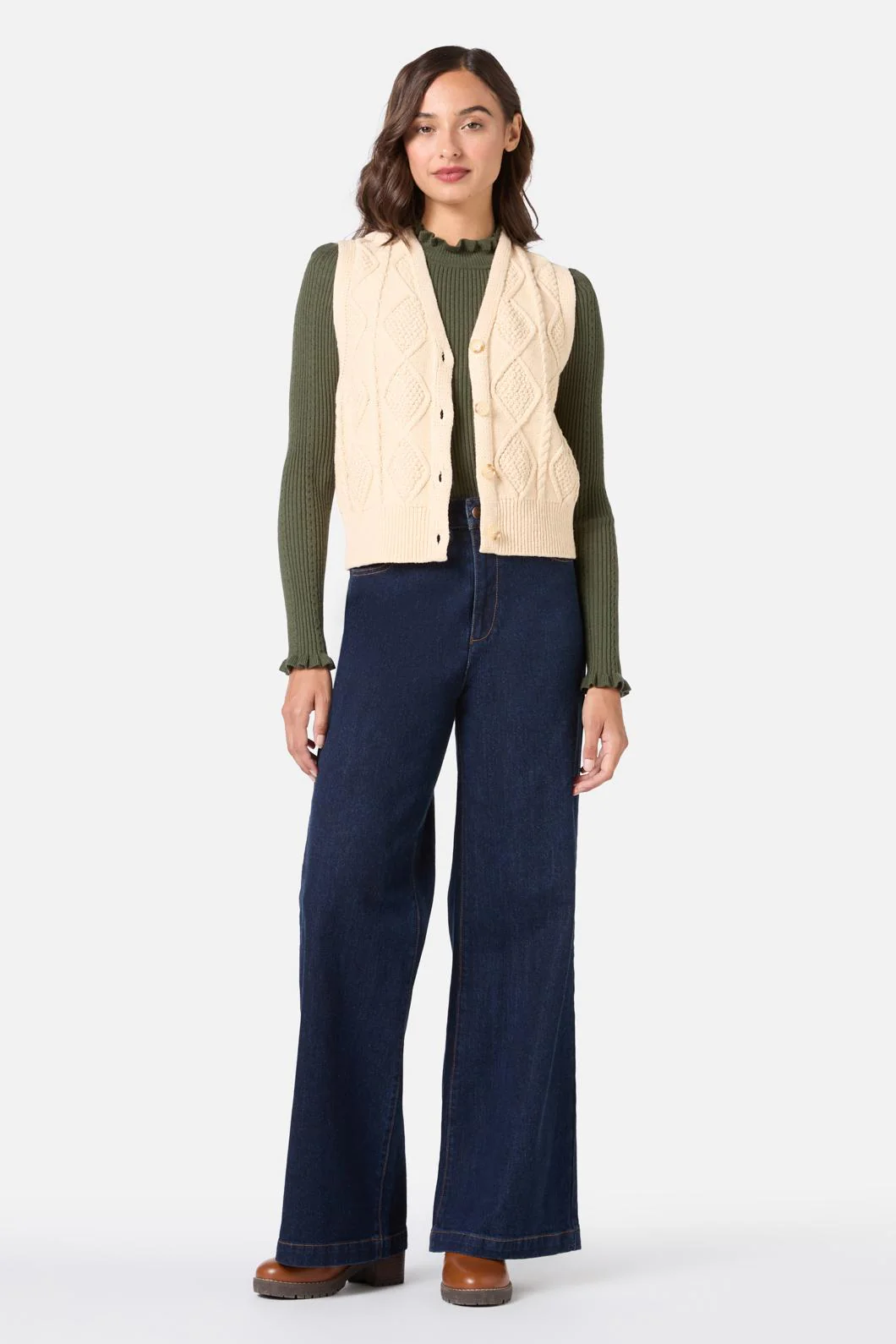 Milena Cable Knit Vest