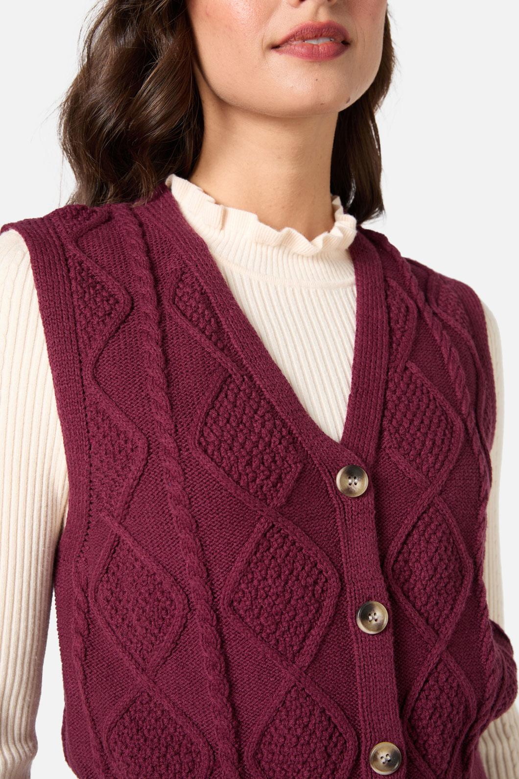 Milena Cable Knit Vest - Image 12
