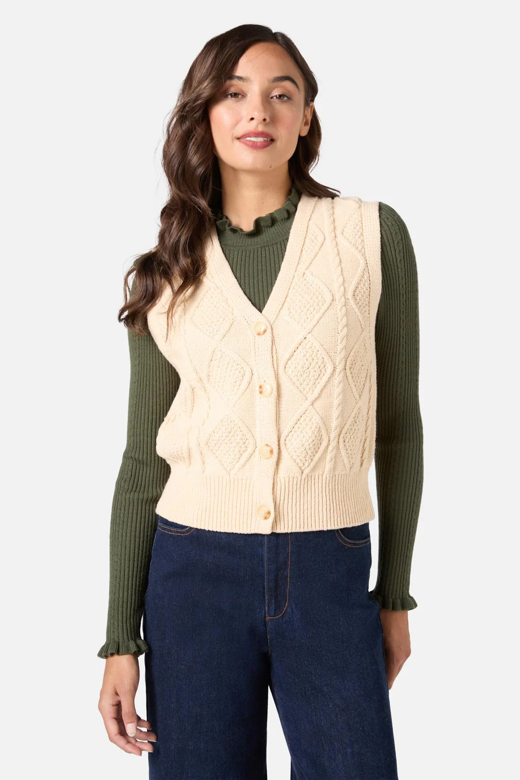 Milena Cable Knit Vest - Image 5