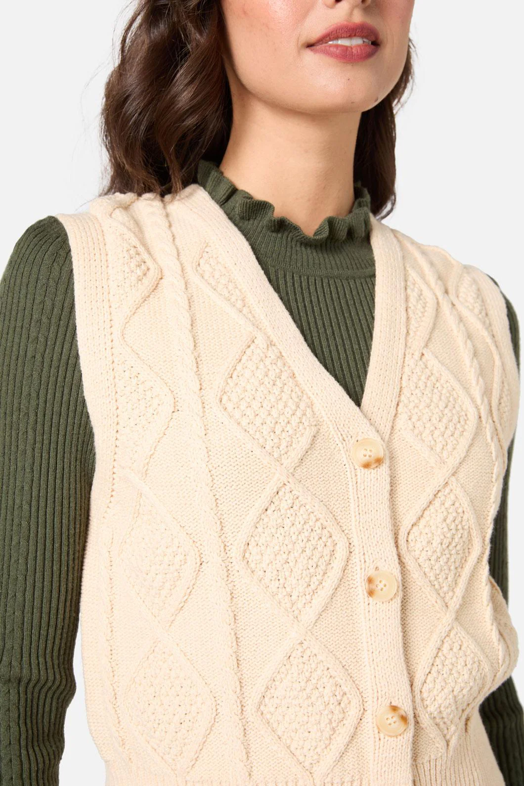 Milena Cable Knit Vest - Image 6