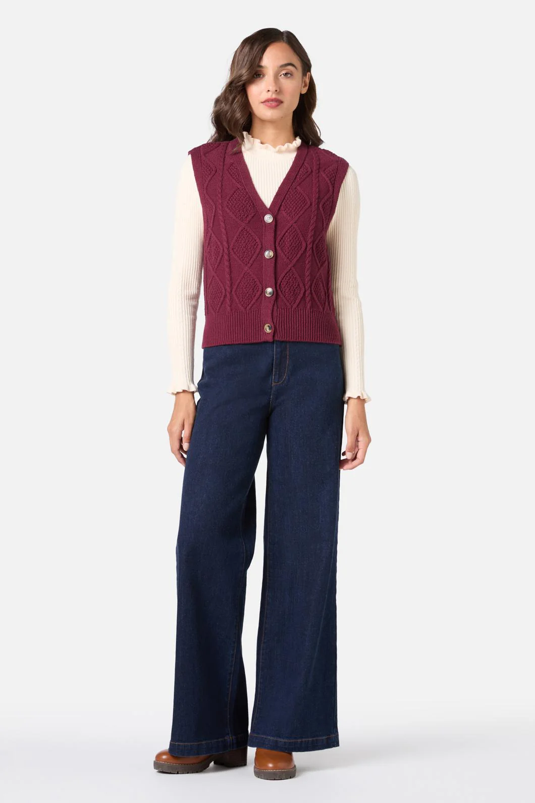 Milena Cable Knit Vest - Image 8