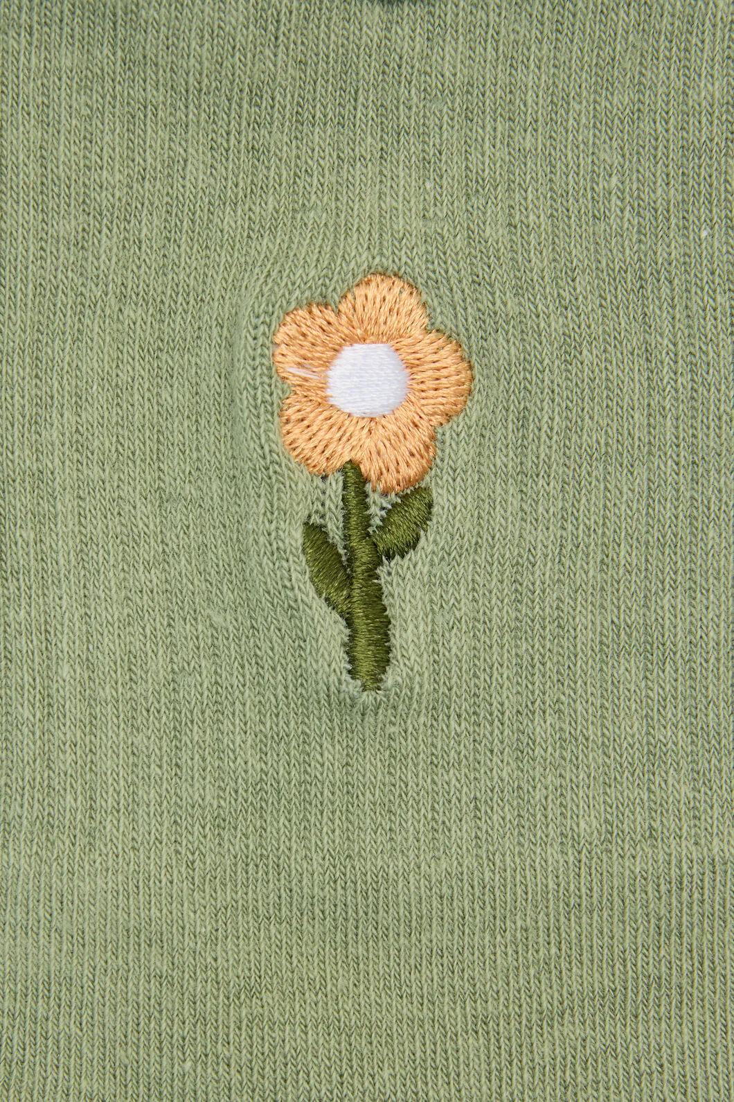 Mint Embroidered Daisy Sock - Image 2