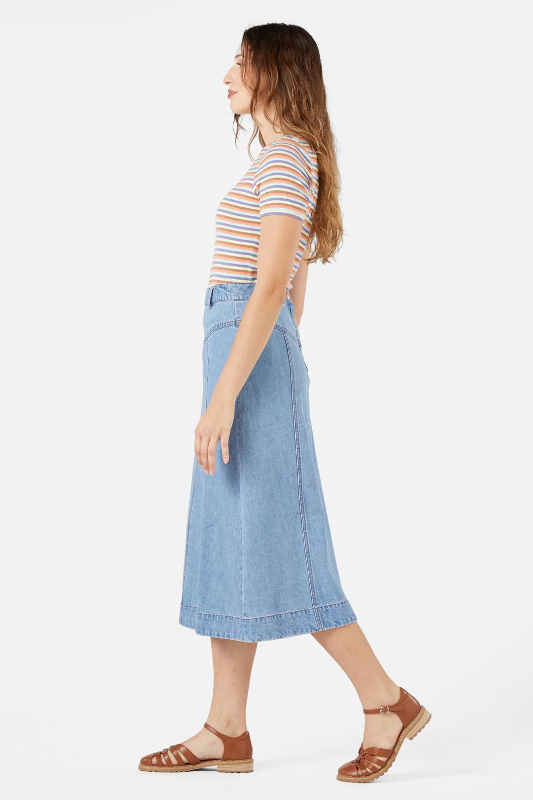 Olinda Denim Midi Skirt - Image 3