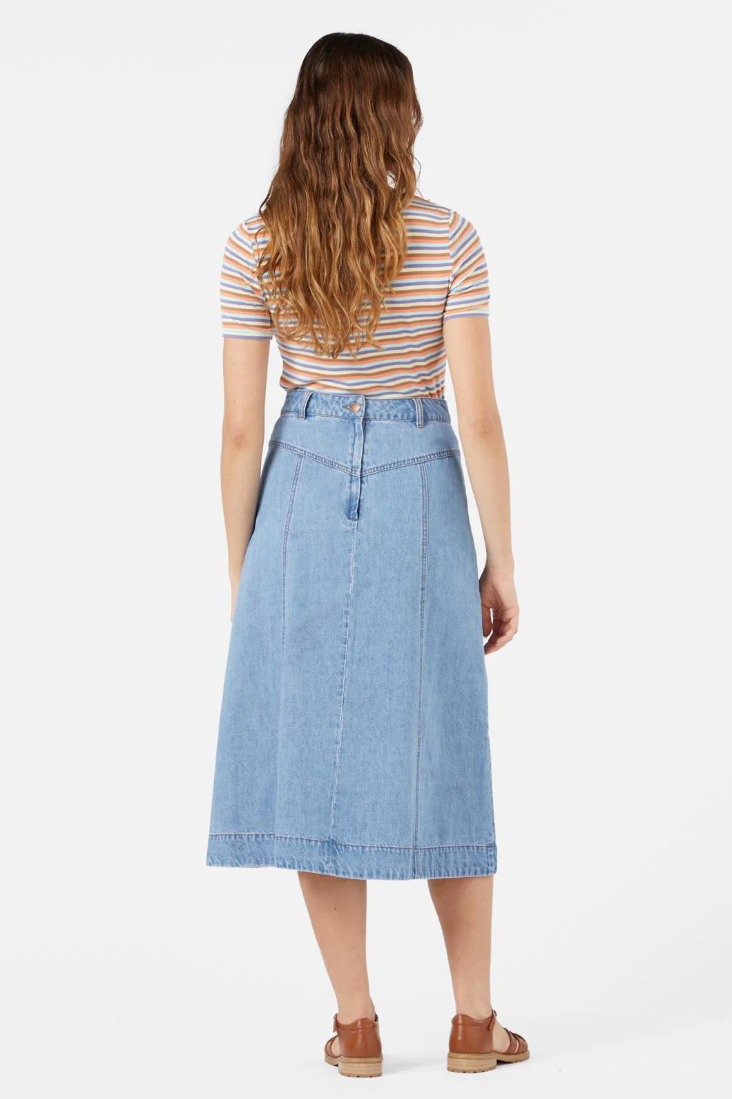 Olinda Denim Midi Skirt - Image 4