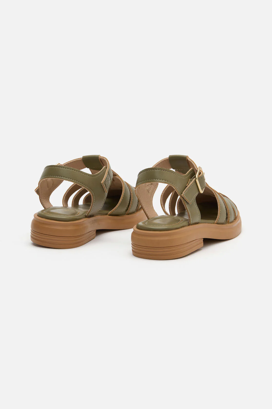 Olive Wide Strap Sandal - Image 4