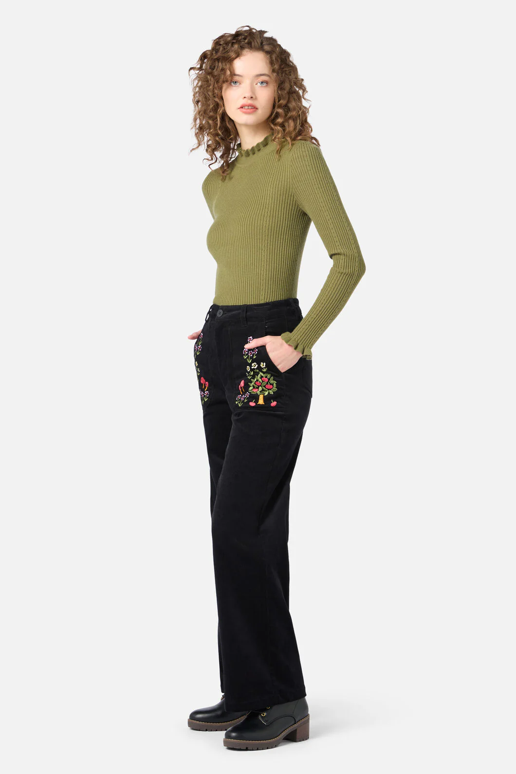 Orchard Embroidered Cord Jean - Image 3