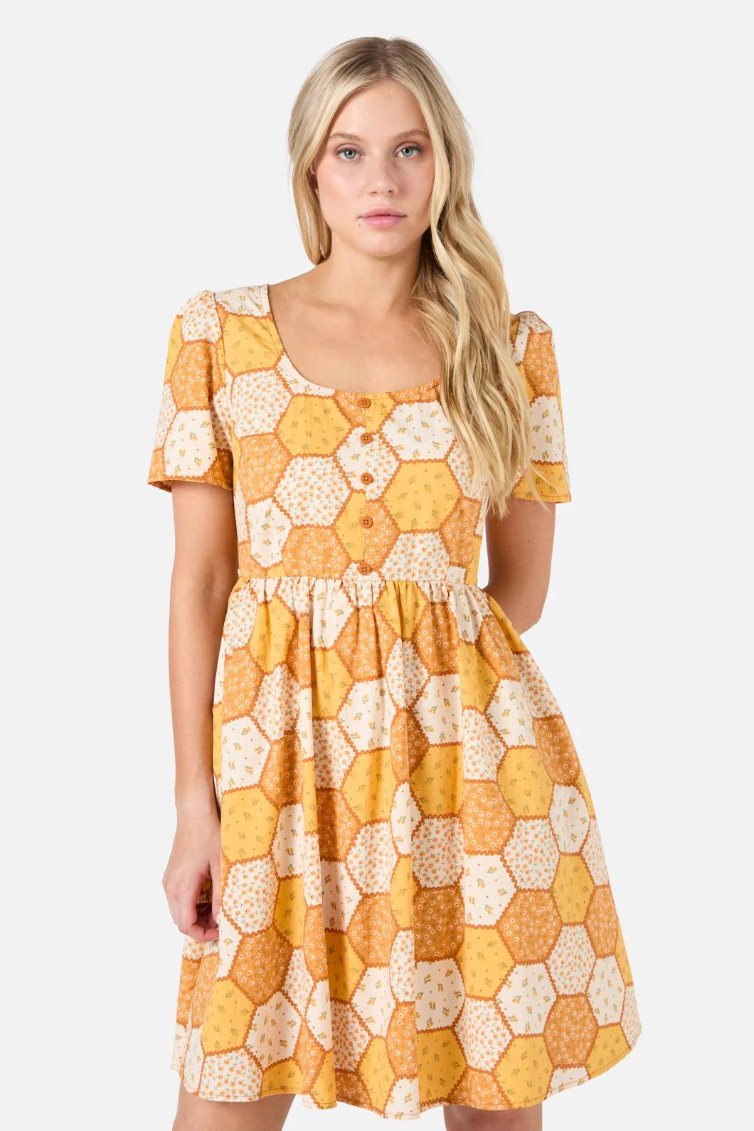 Patchwork Sleeved Mini Dress - Image 3