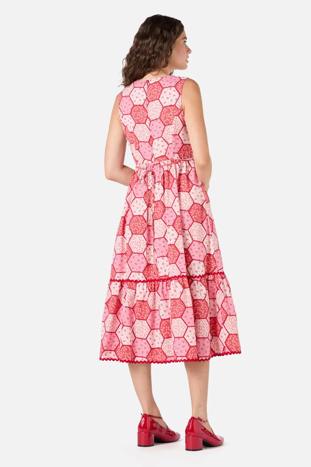 Patchwork Tiered Midi Dress - Image 6