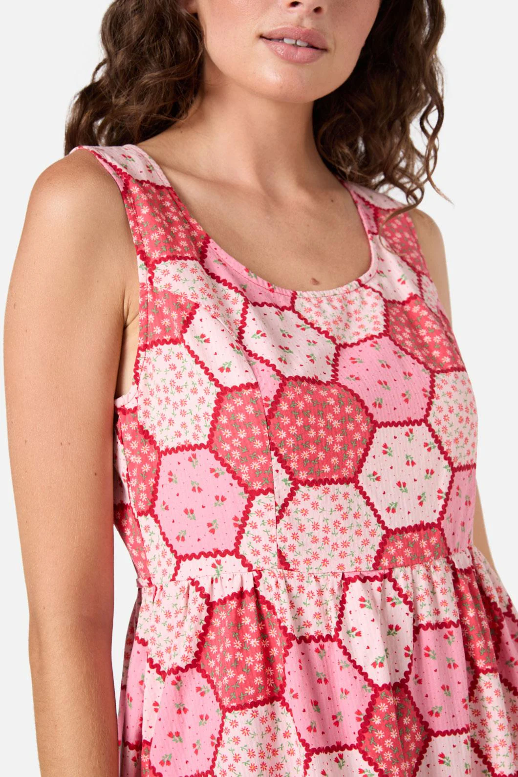 Patchwork Tiered Midi Dress - Image 7
