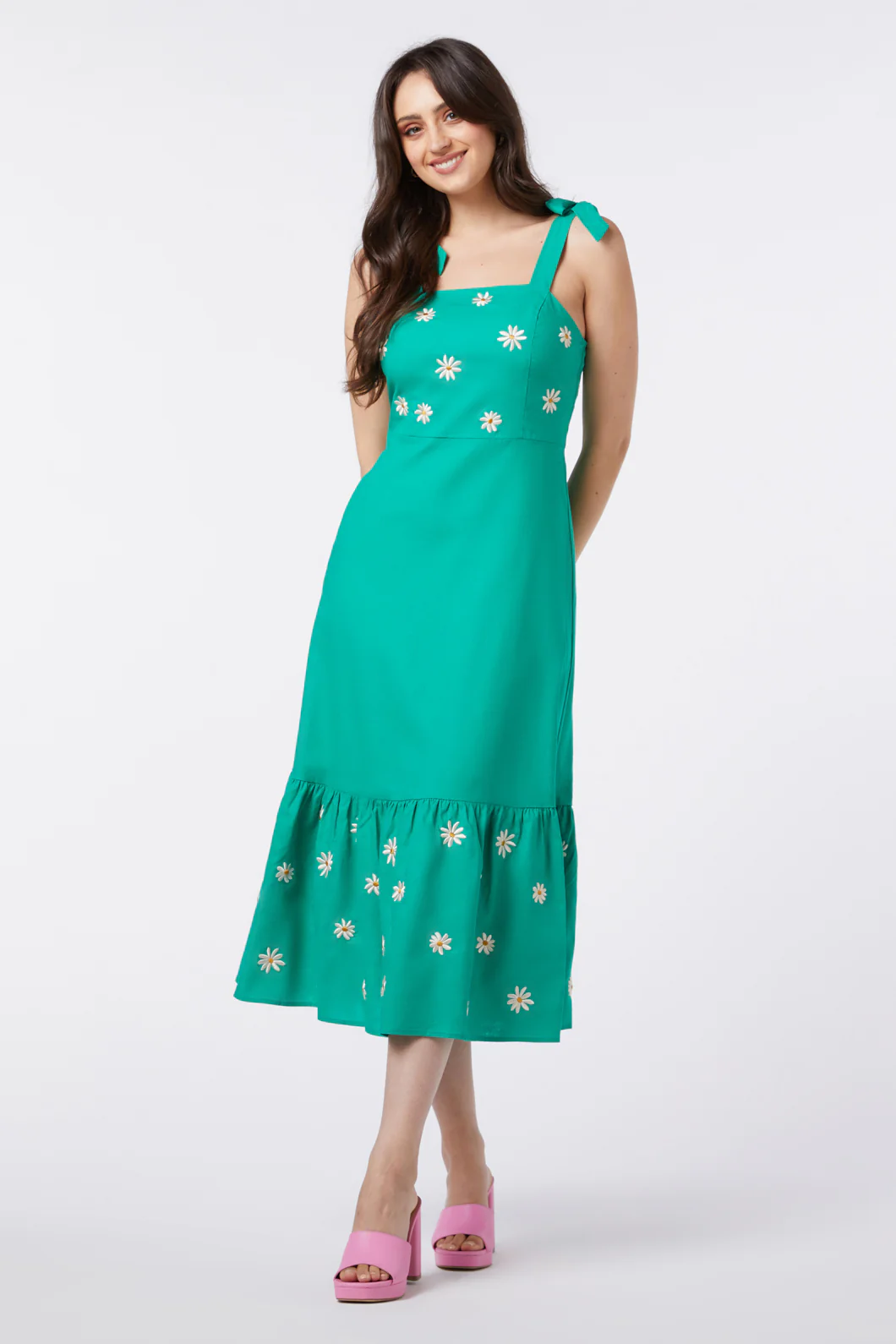Pattie Embroidered Midi Dress - Image 4