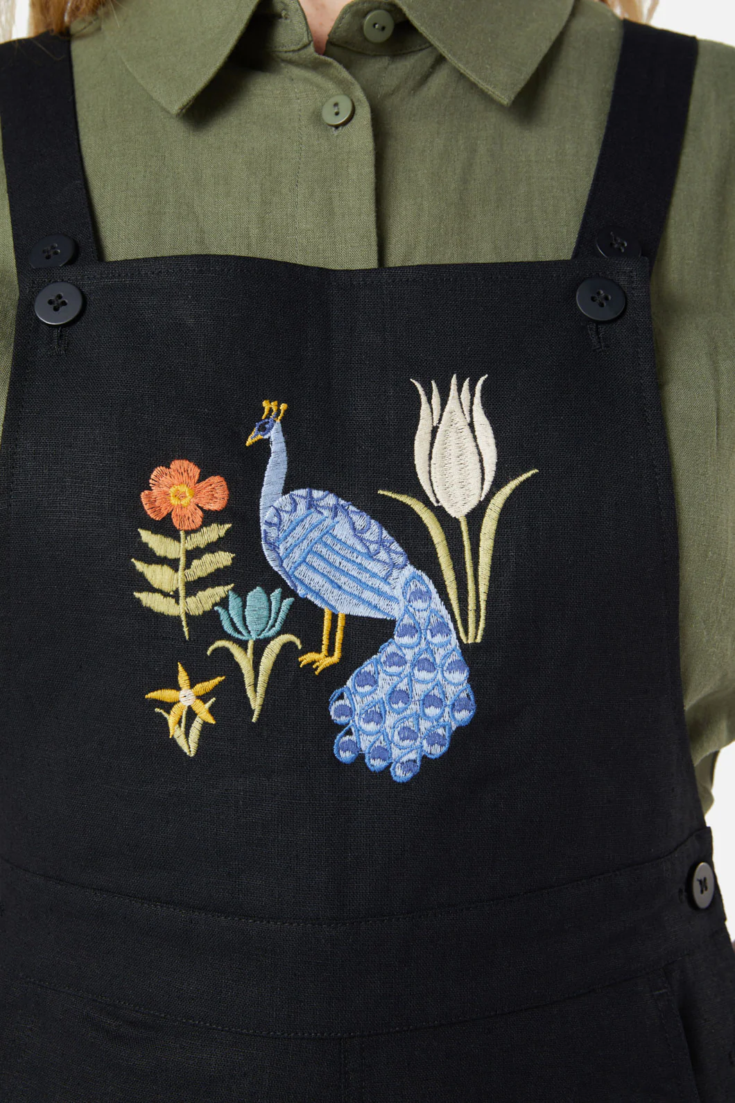 Peacock Emb Overalls - Image 5